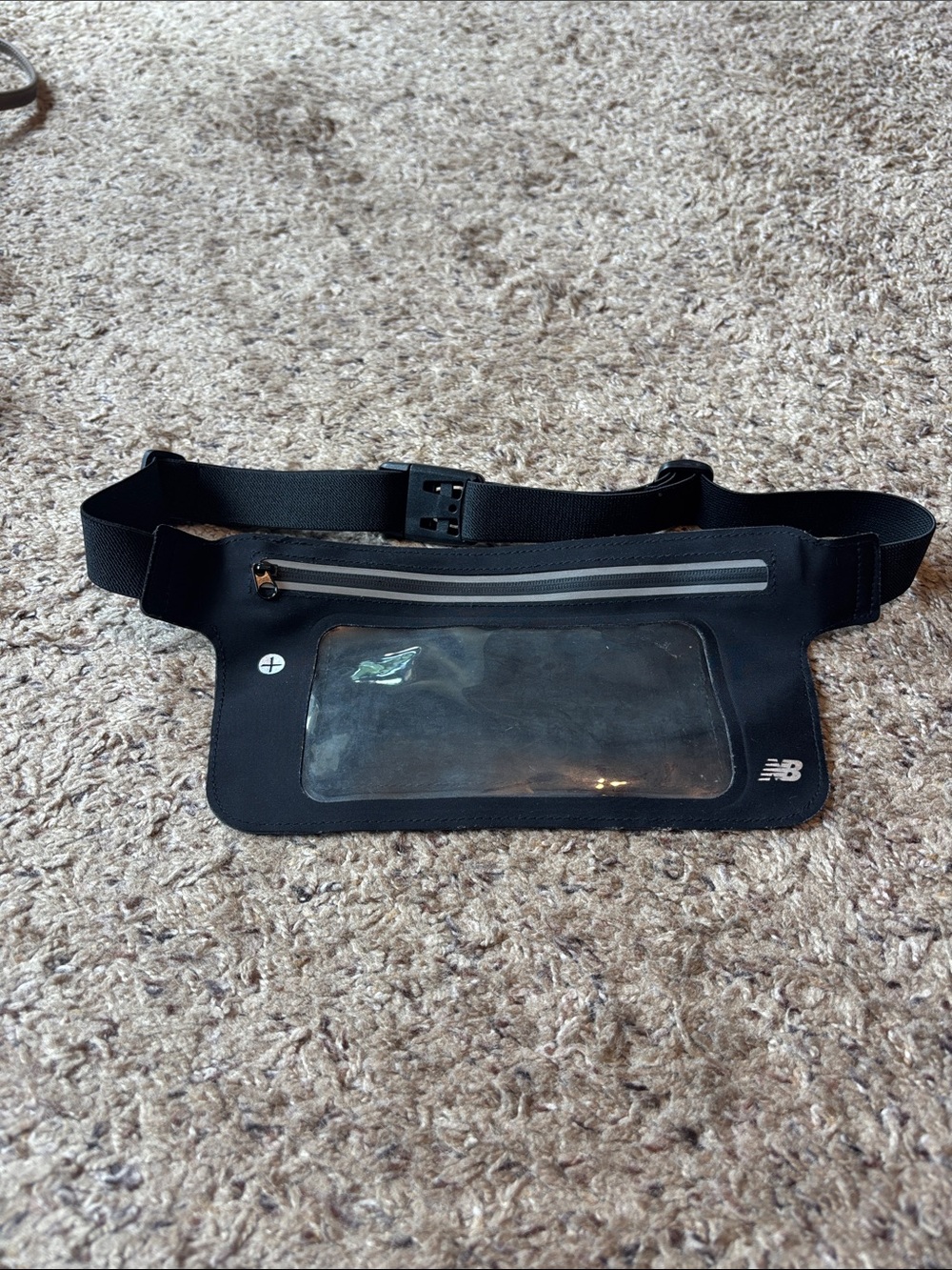 New Balance Black Waist Pack with Clear Phone Window